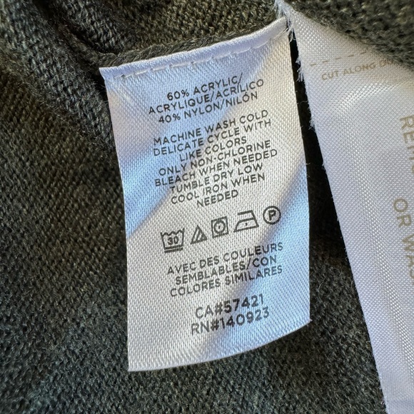 NWOT LOFT Green Knitted Rib Loose Turtleneck Top Women's Small - Picture 3 of 7